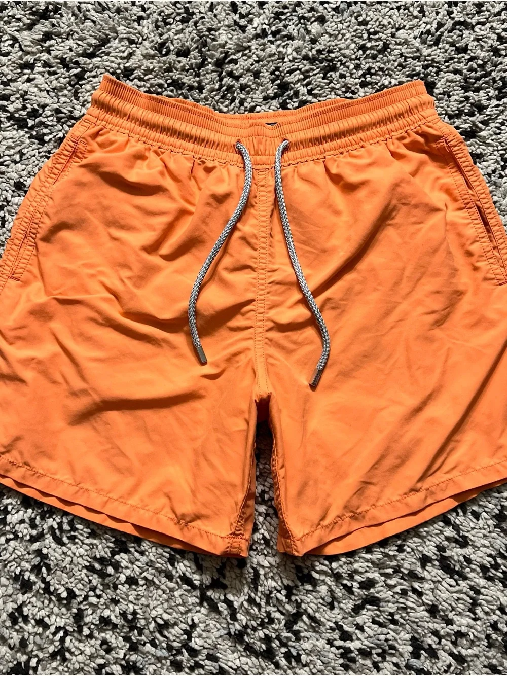 Vilebrequin Men’s Swim Trunk Shorts 5” Inseam Orange Drawstring Stretch Waist